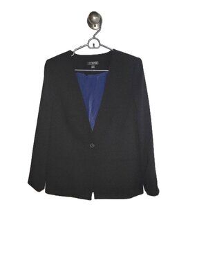 J.Crew Alfie Collarless 1 Button Black Blazer - 4